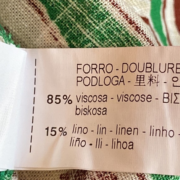 NWT. Zara Green Linen/Cotton Cut-Out Tropical Print Jumpsuit/Romper. Size L. - Picture 8 of 10